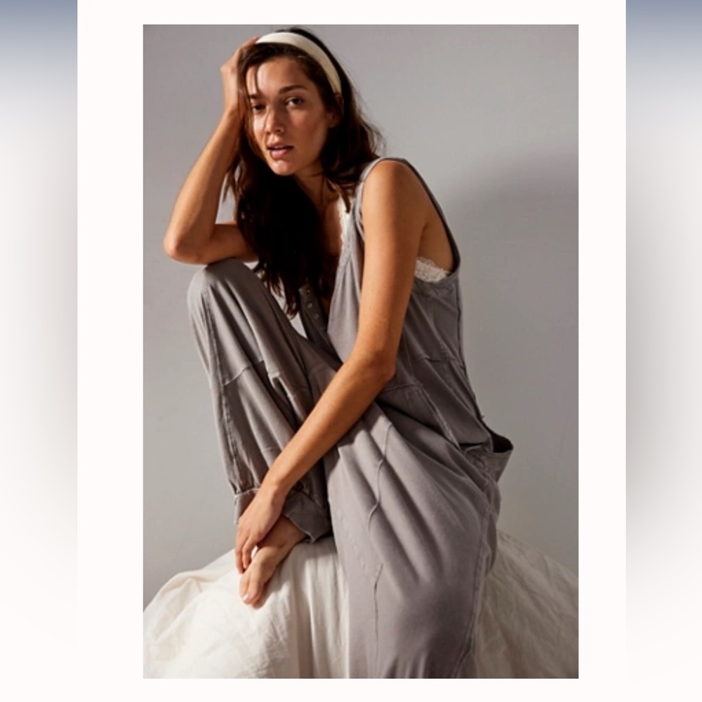 Free people from dusk to Dawn romper light brown